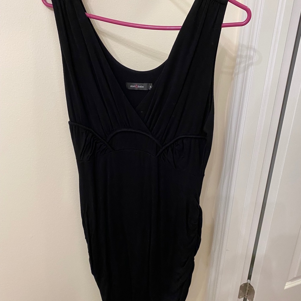 Stork and babe black maternity dress